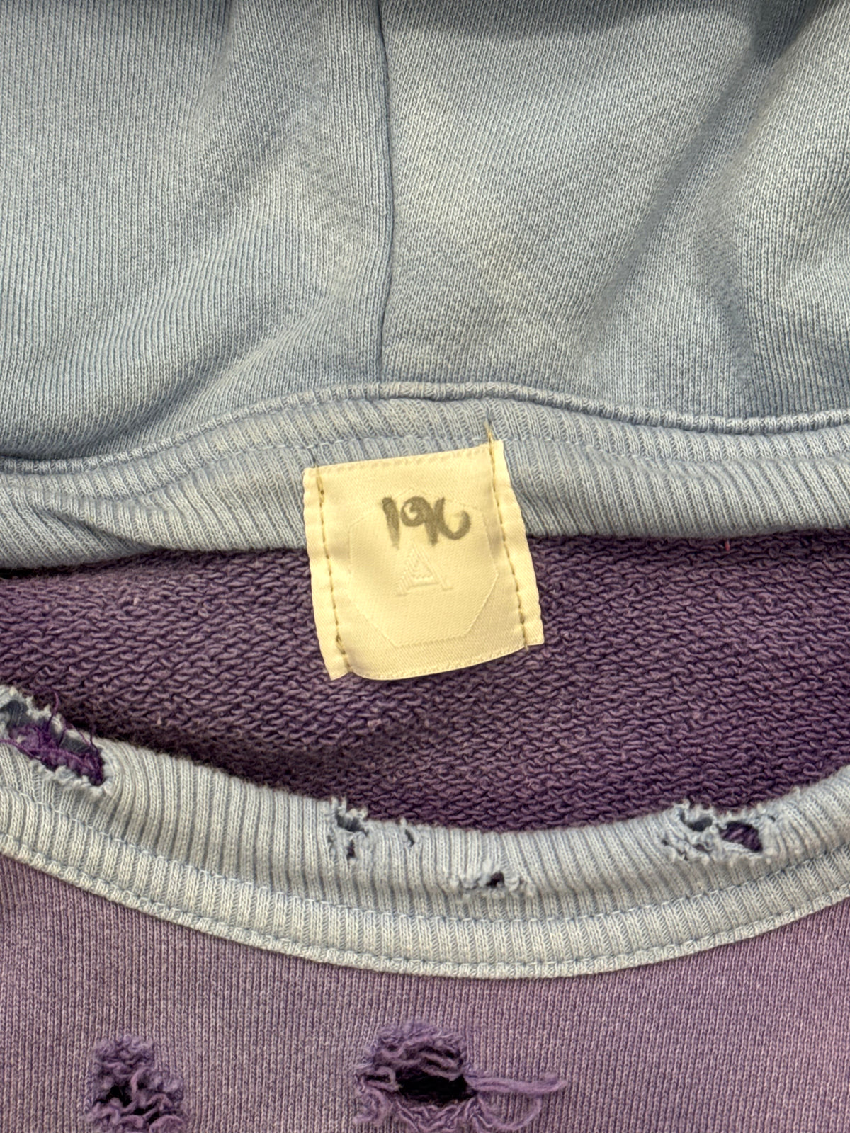 ALCHEMIST CORSICAN BLUE & PURPLE WASHED AFTER HOOD SWEATSHIRT