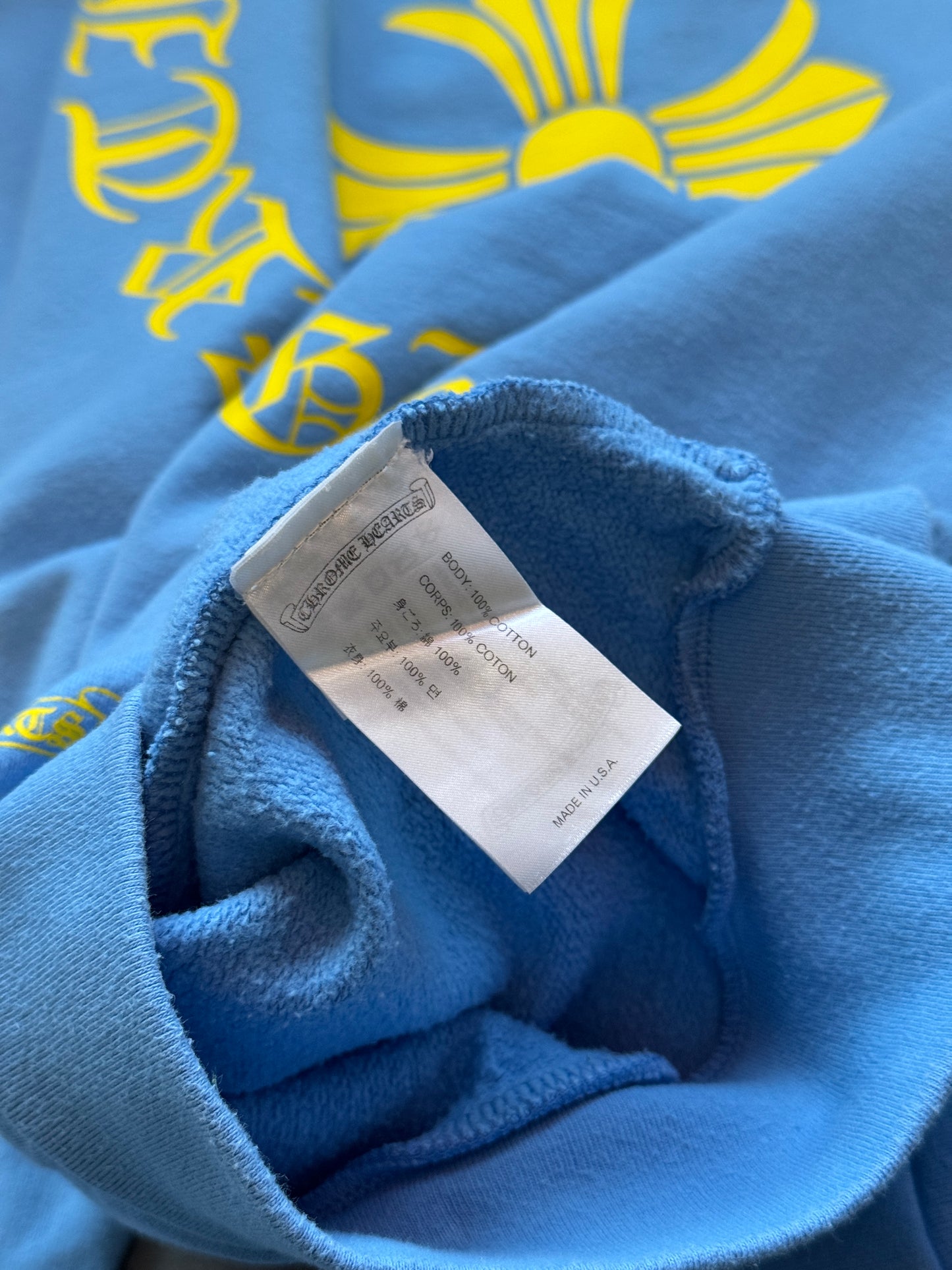 CHROME HEARTS DRAKE CERTIFIED LOVER BOY PULLOVER HOODIE - BLUE