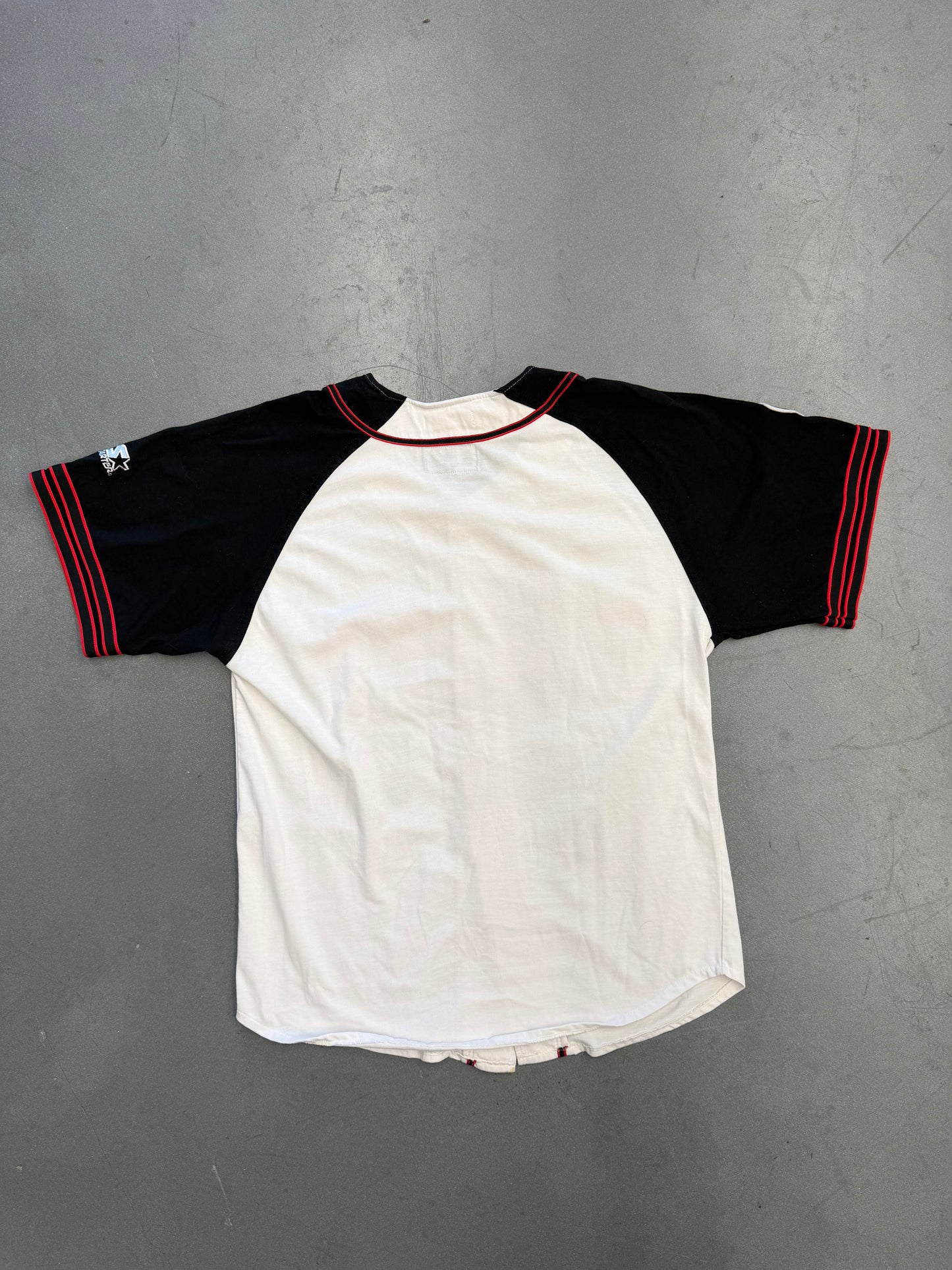 90S STARTER MIAMI HEAT BUTTON UP COTTON BASEBALL JERSEY