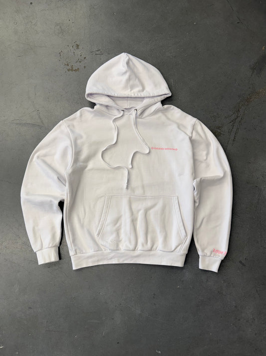 CHROME HEARTS LAURIE LYNN STARK LOVE YOU PULLOVER HOODIE - WHITE/PINK