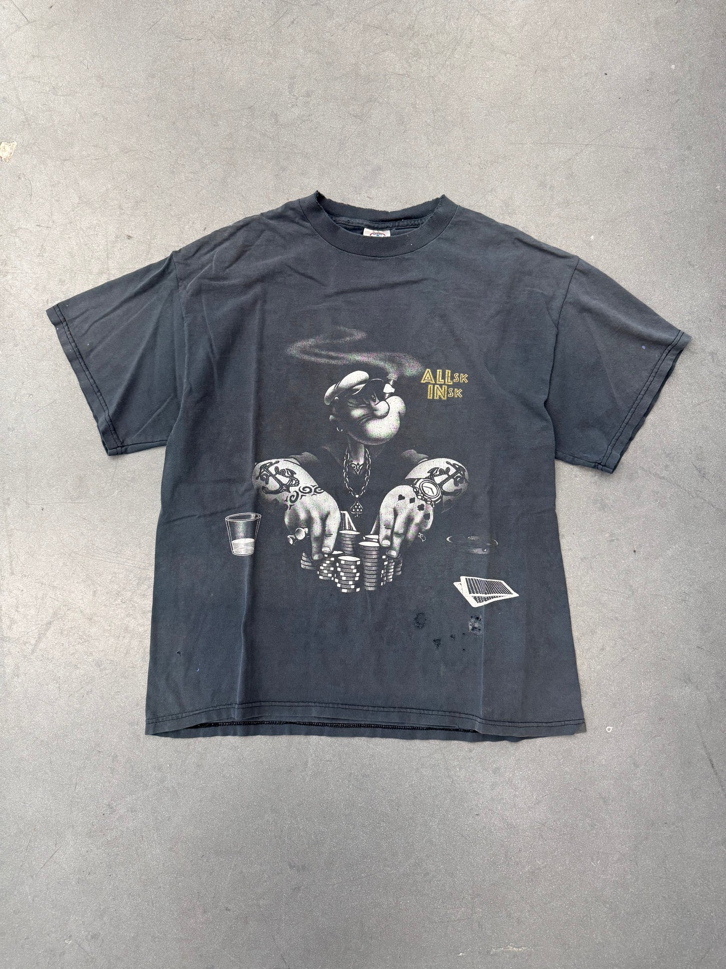Y2K POPEYES ALLSK INSK POKER TEE (DELTA PRO WEIGHT TAG)