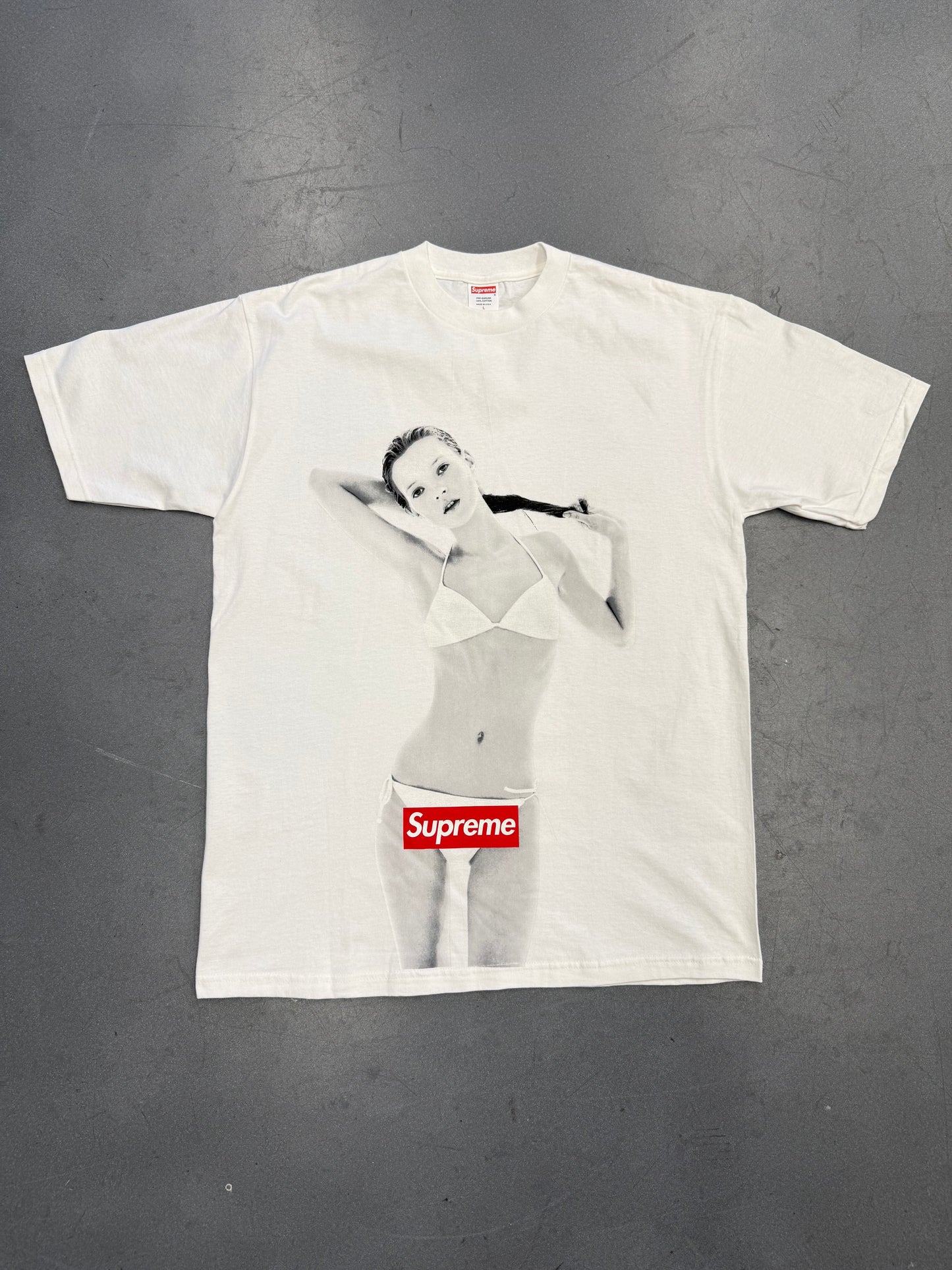 2004 SUPREME KATE MOSS NEW YORK 10TH ANNIVERSARY BOX LOGO TEE (L)