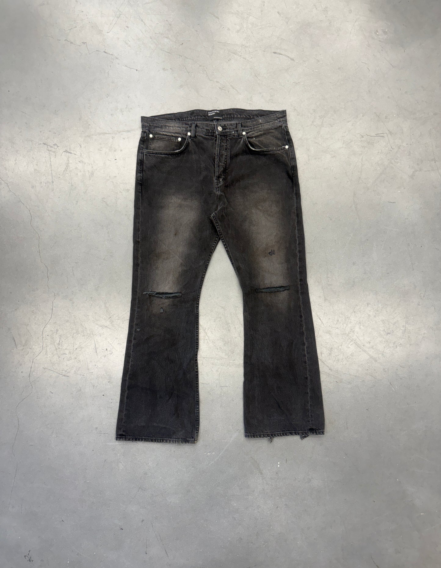 2025 ENFANTS RICHES DEPRIMES DISTRESSED BAGGY FLARED JEANS - BLACK