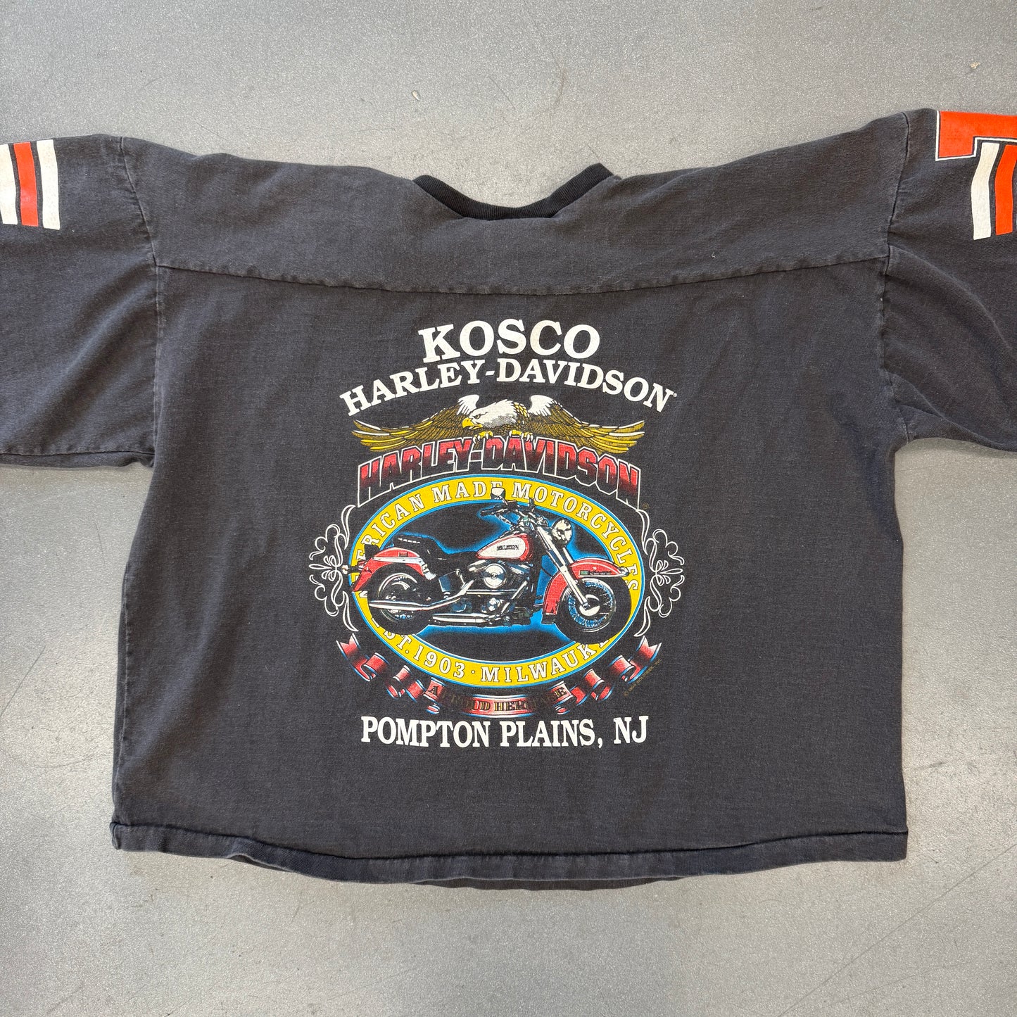 HARLEY DAVIDSON MOTORCYCLES KOSCO #1 SHORT SLEEVE JERSEY SHIRT