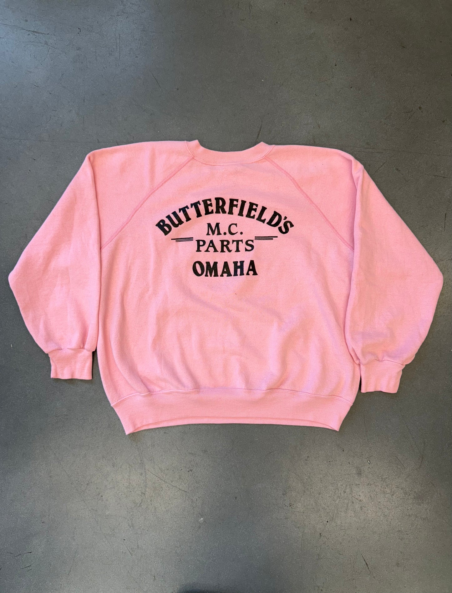 1989 HARLEY DAVIDSON MOTORCYCLES 3D EMBLEM ROSES PINK CREWNECK