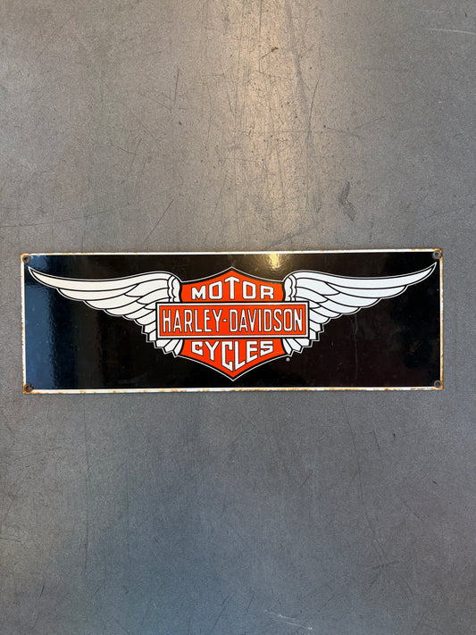 2000 HARLEY-DAVIDSON WINGS LOGO PORCELAIN SIGN RECTANGULER (6W X 18L)