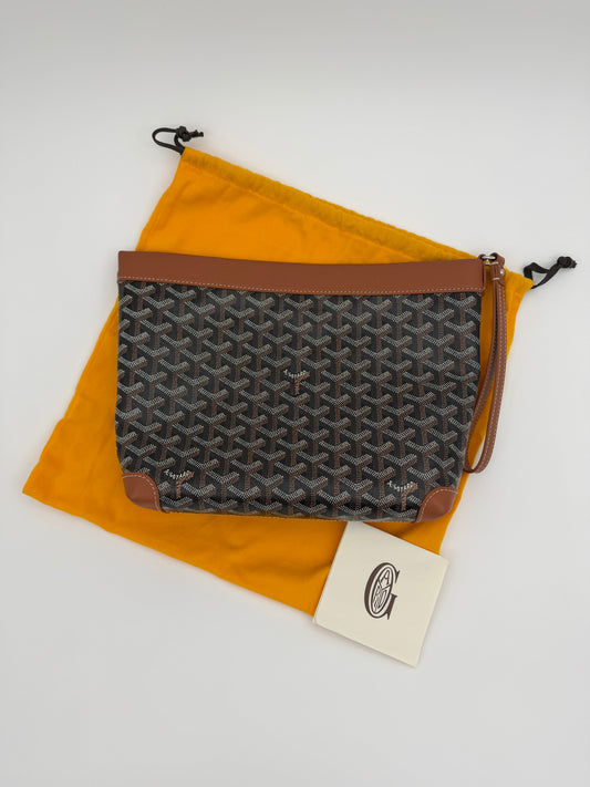 GOYARD CONTI POUCH - BROWN (PRE-OWNED WITH DUST BAG)