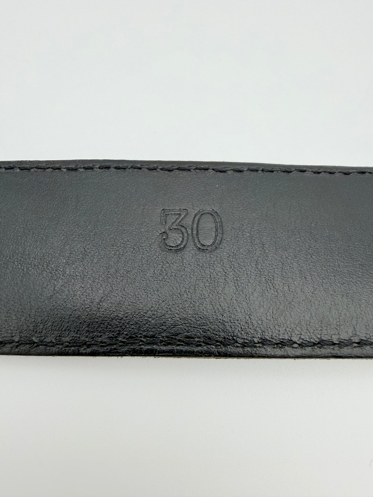 CHROME HEARTS BLACK LEATHER FLORAL BELT STRAP - SIZE 30 (PRE-OWNED)