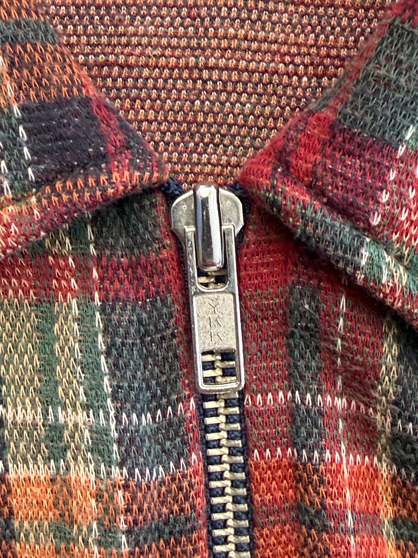 90S POLO RALPH LAUREN PLAID HALF-ZIP TWO TONE PULLOVER (AS WORN BY WILL SMITH IN FRESH PRINCE)