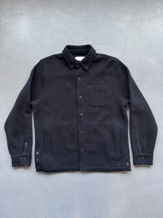 FW24 KITH CHUNKY KNIT GINZA CARDIGAN TINCTURE HEATHER BLACK (S)