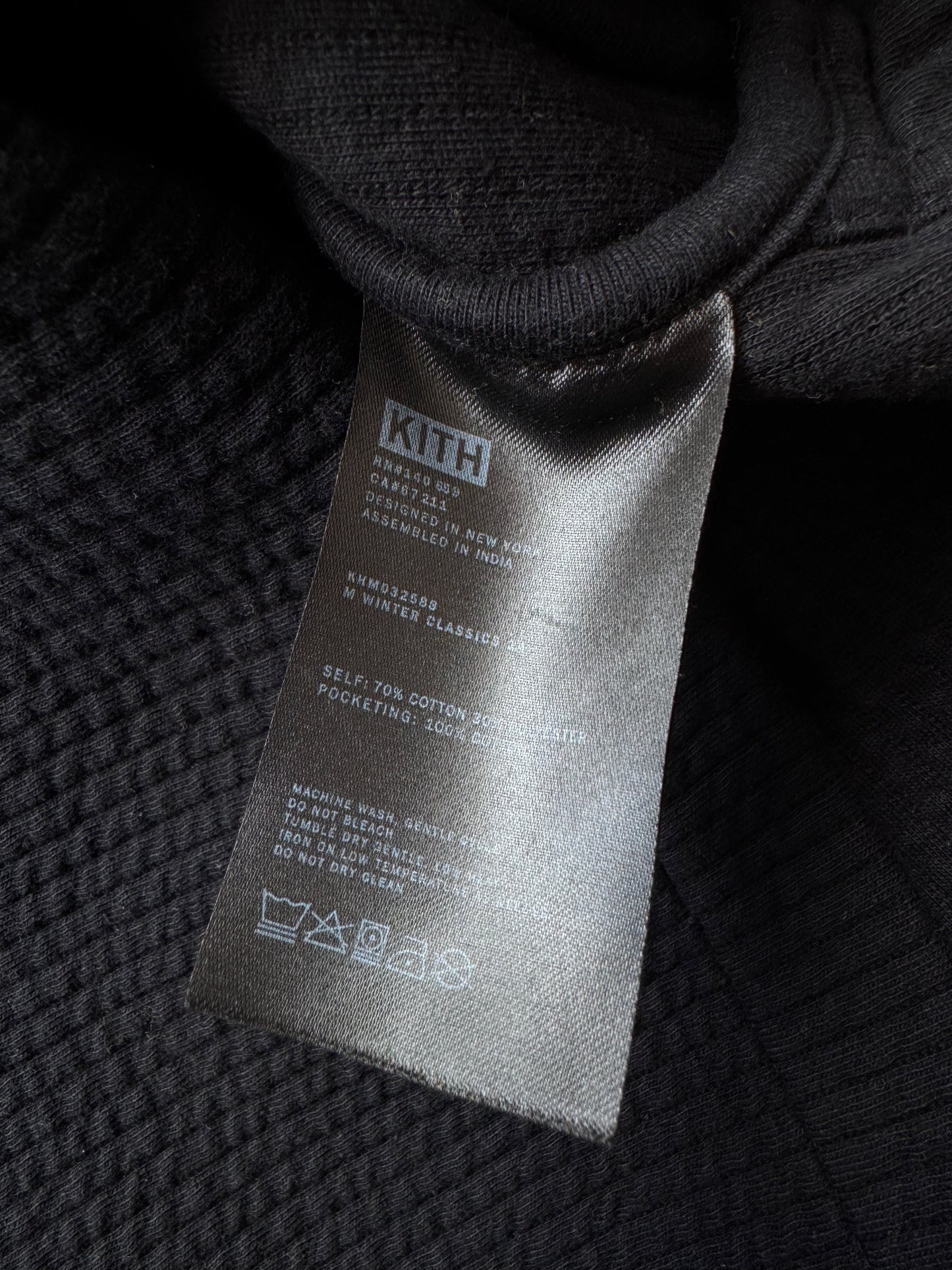 FW24 KITH CHUNKY KNIT GINZA CARDIGAN TINCTURE HEATHER BLACK (S)