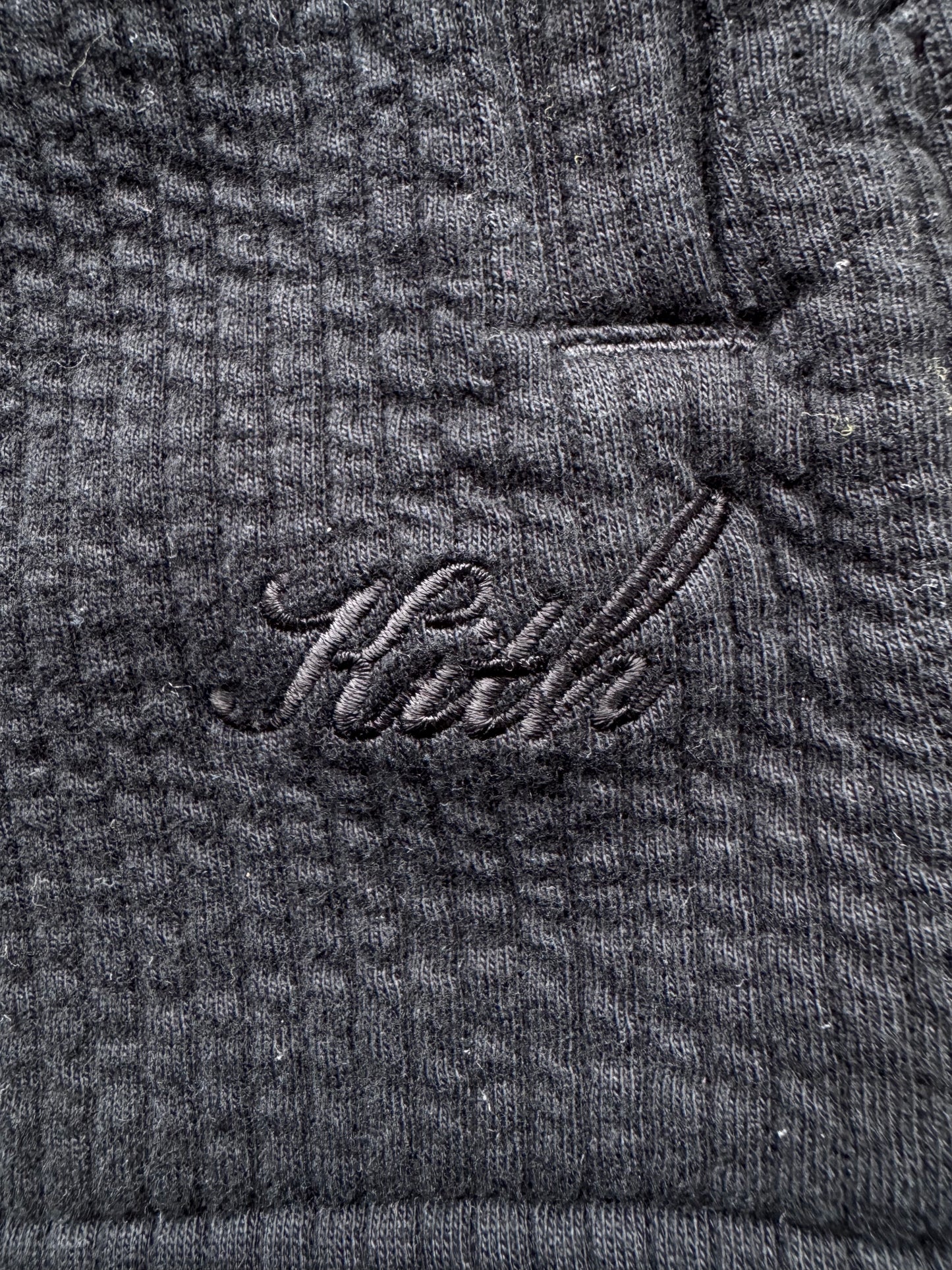 FW24 KITH CHUNKY KNIT GINZA CARDIGAN TINCTURE HEATHER BLACK (S)