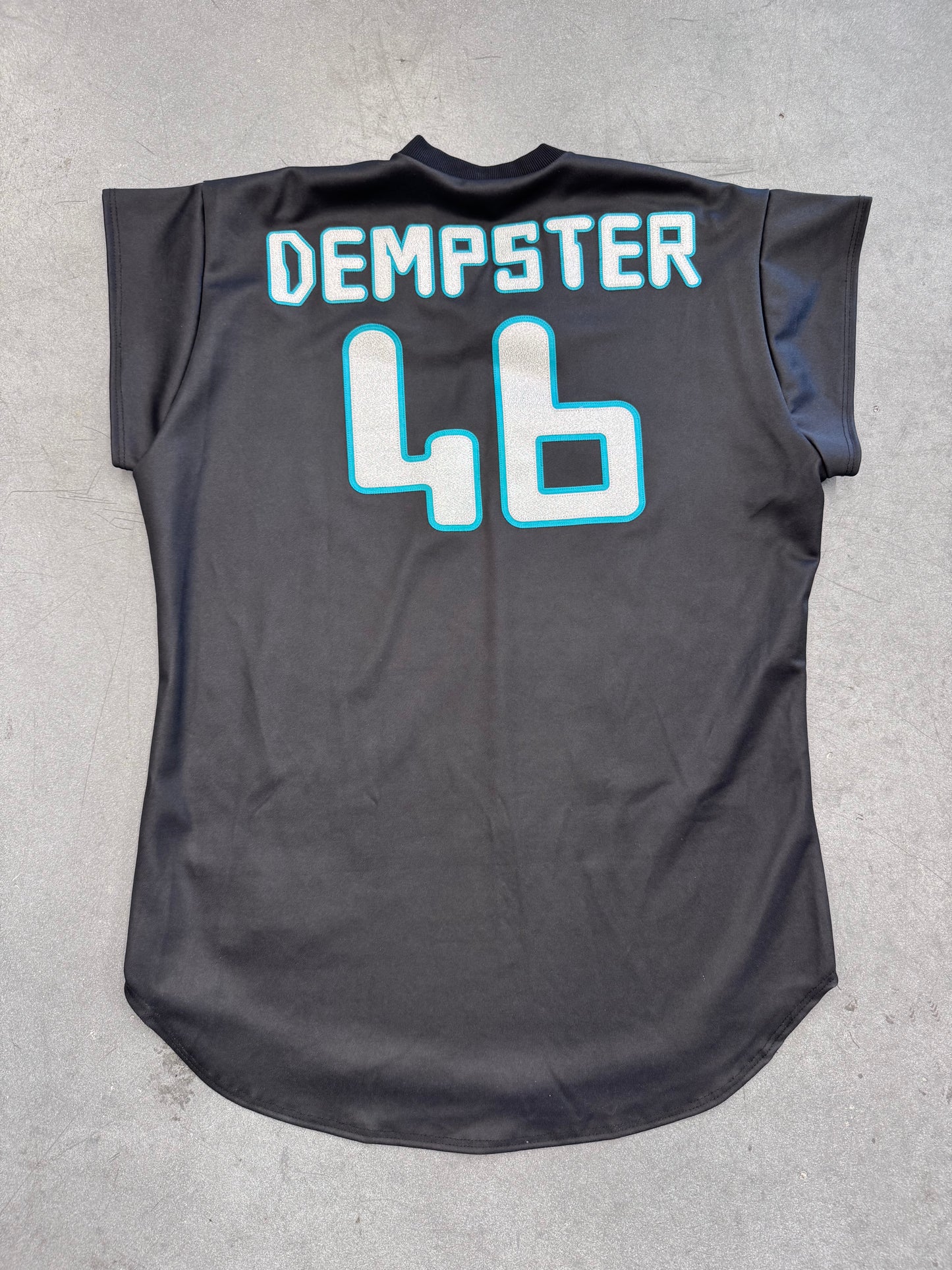 1999 FLORIDA MARLINS "TURN AHEAD THE CLOCK" RUSSELL ATHLETIC DIAMOND COLLECTION NYLON 3/4 SLEEVE JERSEY (DEMPSTER 46)