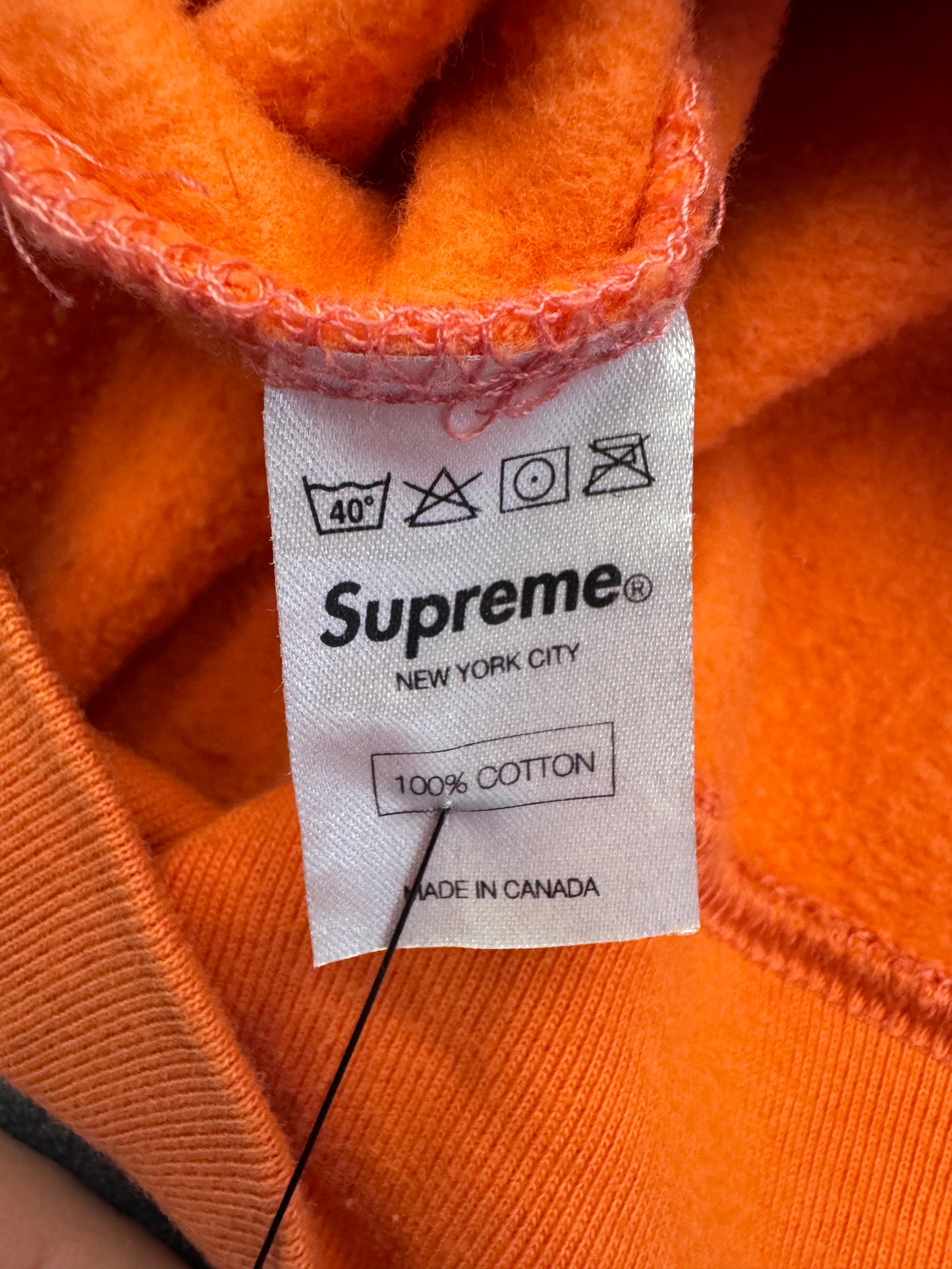 SS11 SUPREME PIPELINE CREWNECK SWEATER - ORANGE/NAVY