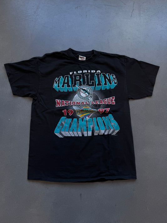1997 FLORIDA MARLINS NATIONAL LEAGUE CHAMPIONS TEE (POWERPRO TAG)