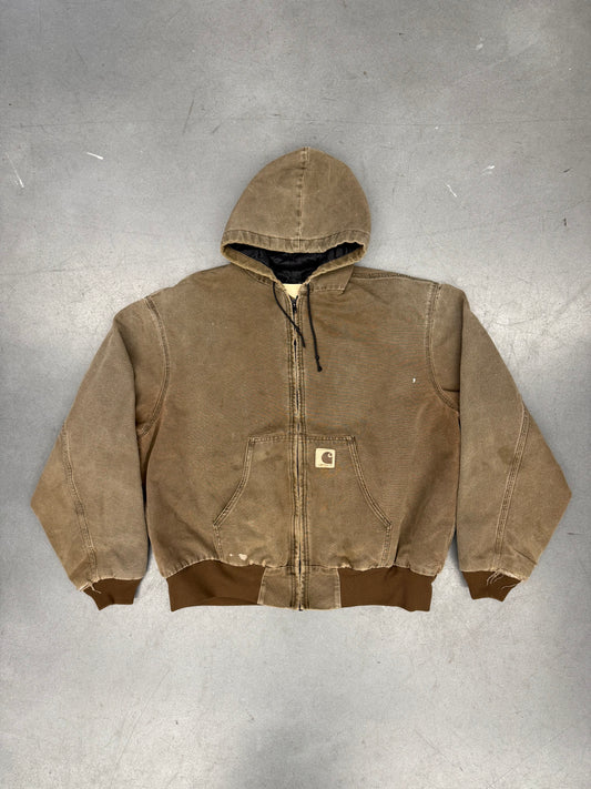 80S CARHARTT HOODED ZIP UP WORKWEAR JACKET (JQ282)