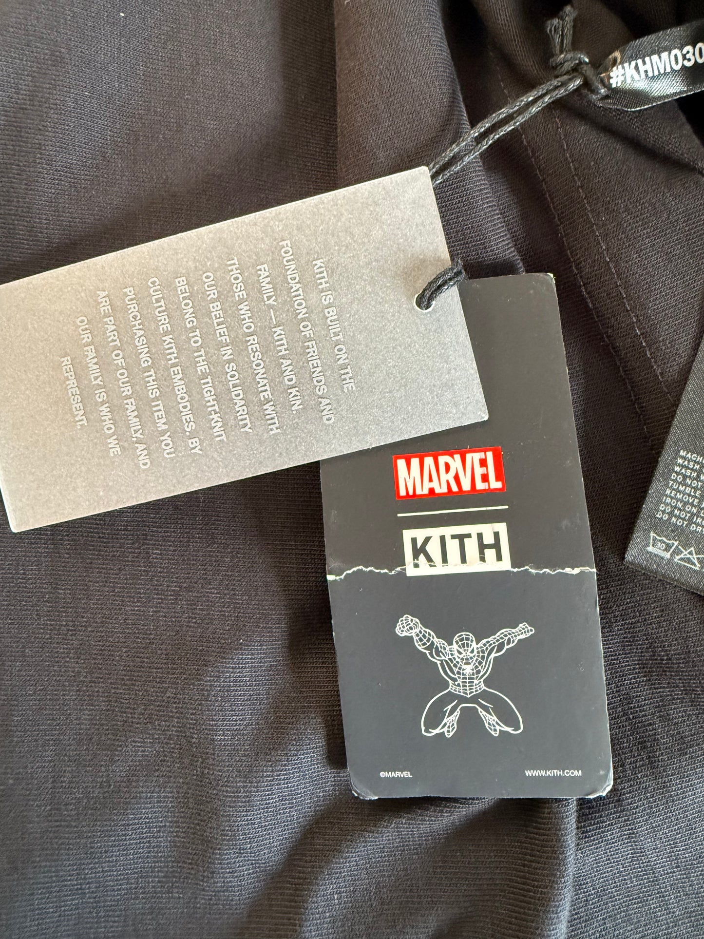 KITH X SPIDER-MAN WEB LOGO TEE - BLACK (NWT)