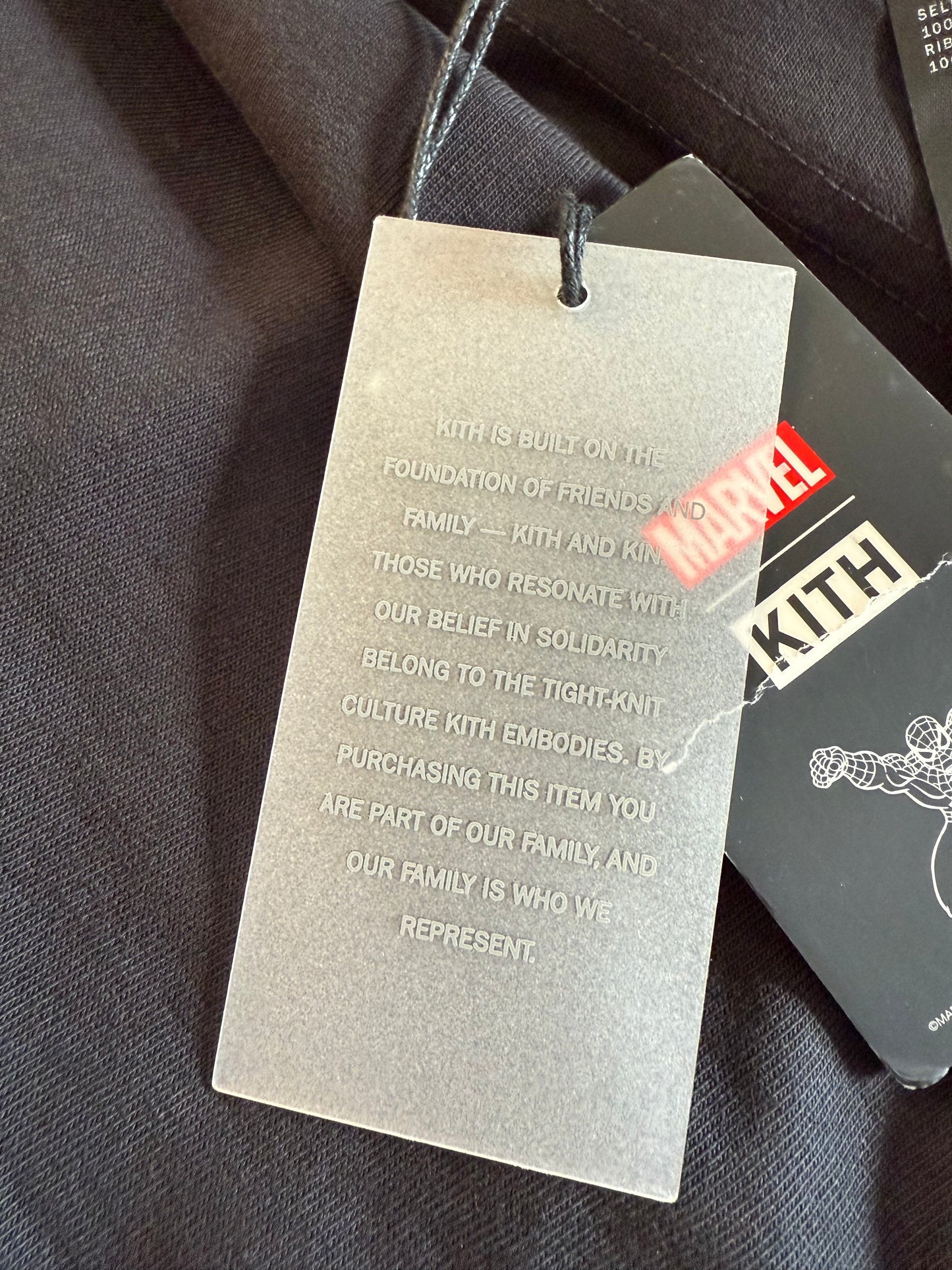 KITH X SPIDER-MAN WEB LOGO TEE - BLACK (NWT)