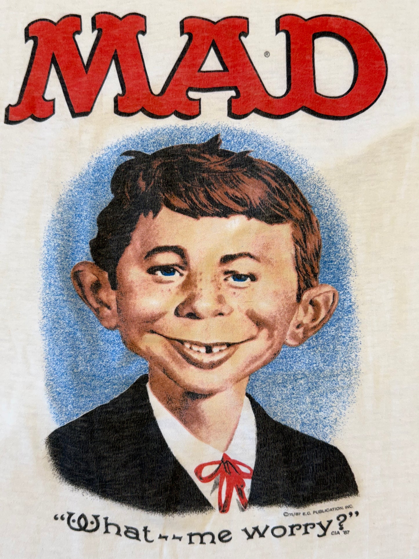 1987 MAD "WHAT--ME WORRY?" TEE (FADED TAG)