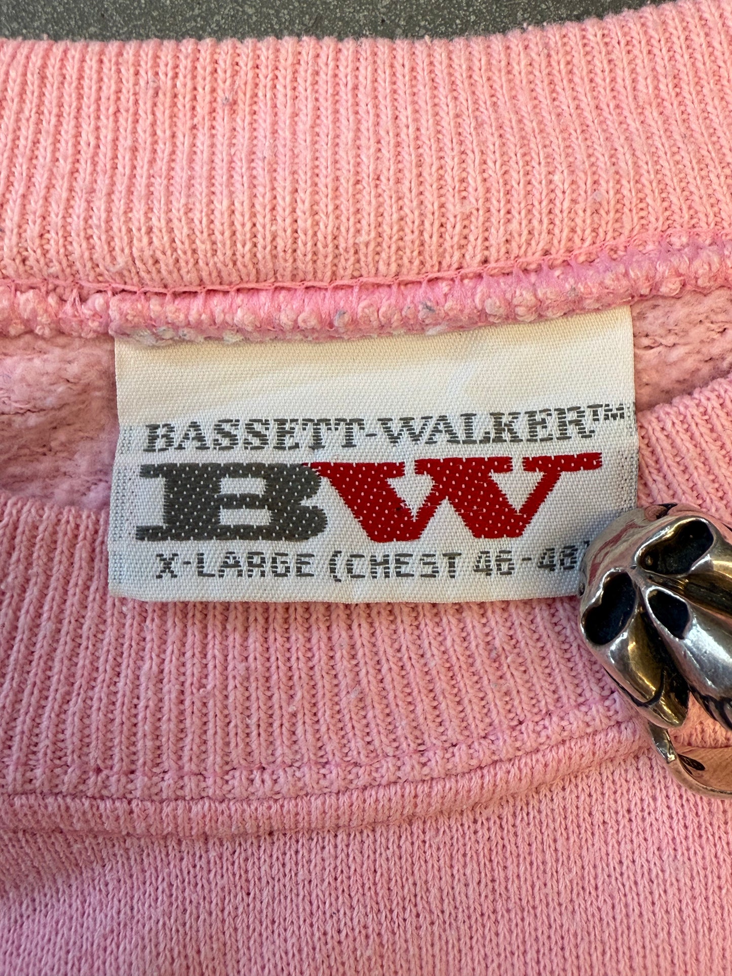 1989 HARLEY DAVIDSON MOTORCYCLES 3D EMBLEM ROSES PINK CREWNECK