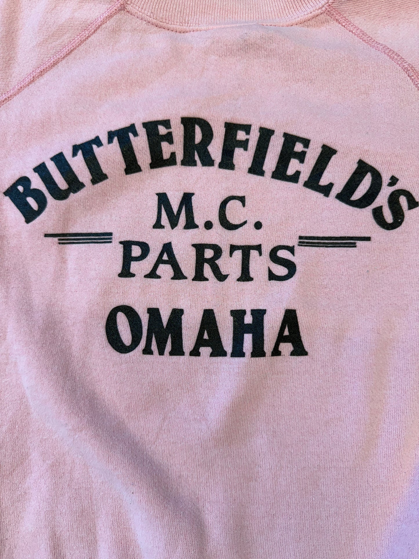 1989 HARLEY DAVIDSON MOTORCYCLES 3D EMBLEM ROSES PINK CREWNECK