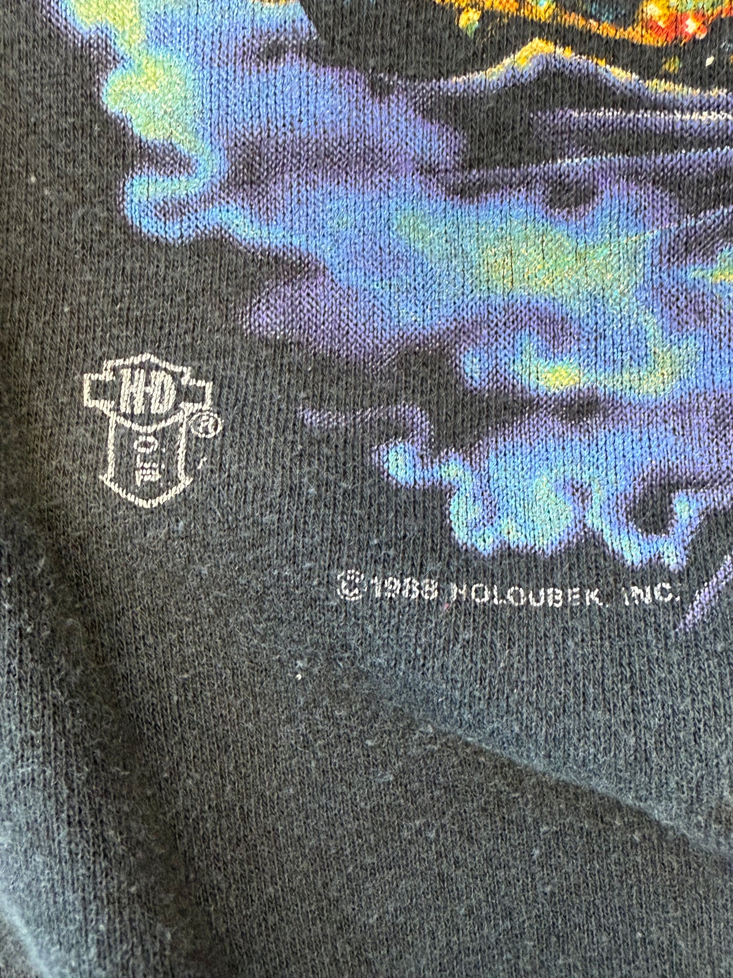 1988 HARLEY DAVIDSON "KICK SOME THUNDER" CREWNECK SWEATER (BASSETT-WALKER TAG)