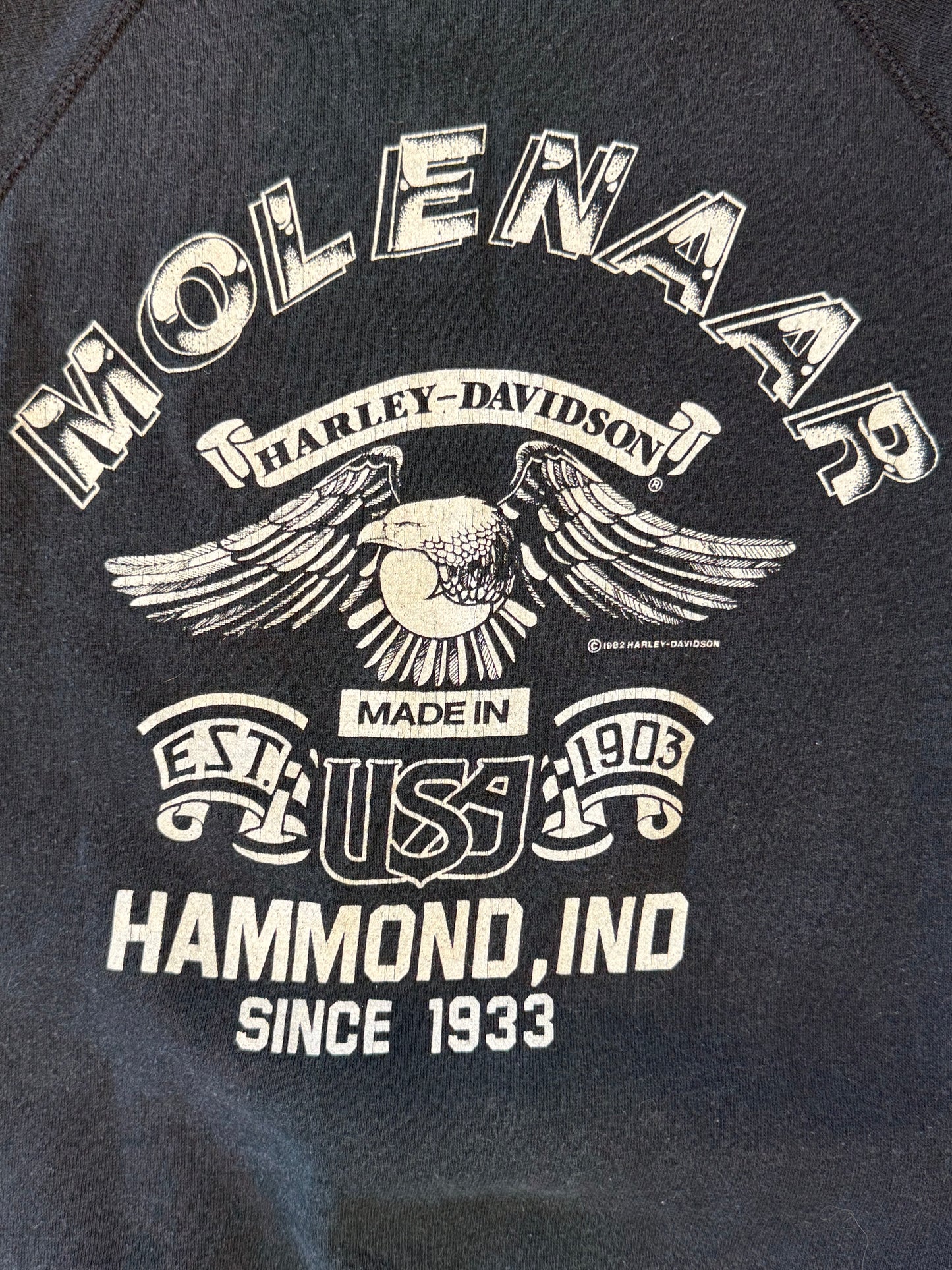 1988 HARLEY DAVIDSON "KICK SOME THUNDER" CREWNECK SWEATER (BASSETT-WALKER TAG)