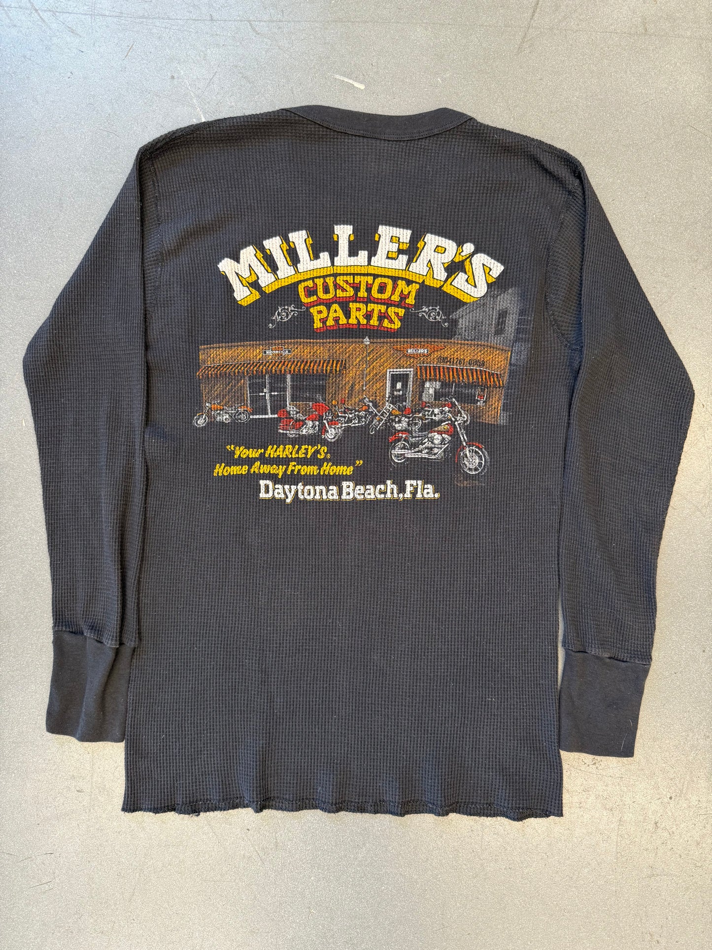 1988 HARLEY DAVIDSON MILLER'S CUSTOM PARTS 10 YEAR CELEBRATION DAYTONA BEACH THERMAL (FOTL TAG)