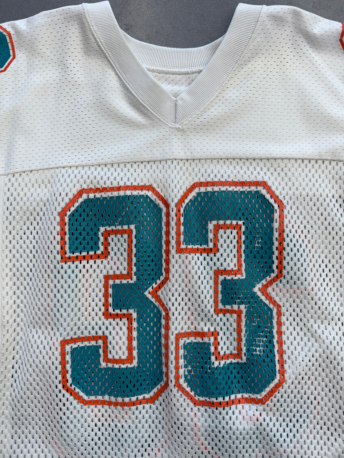 90'S MIAMI DOLPHINS #33 CHAMPION MESH FOOTBALL TRAINING JERSEY SIZE XL
