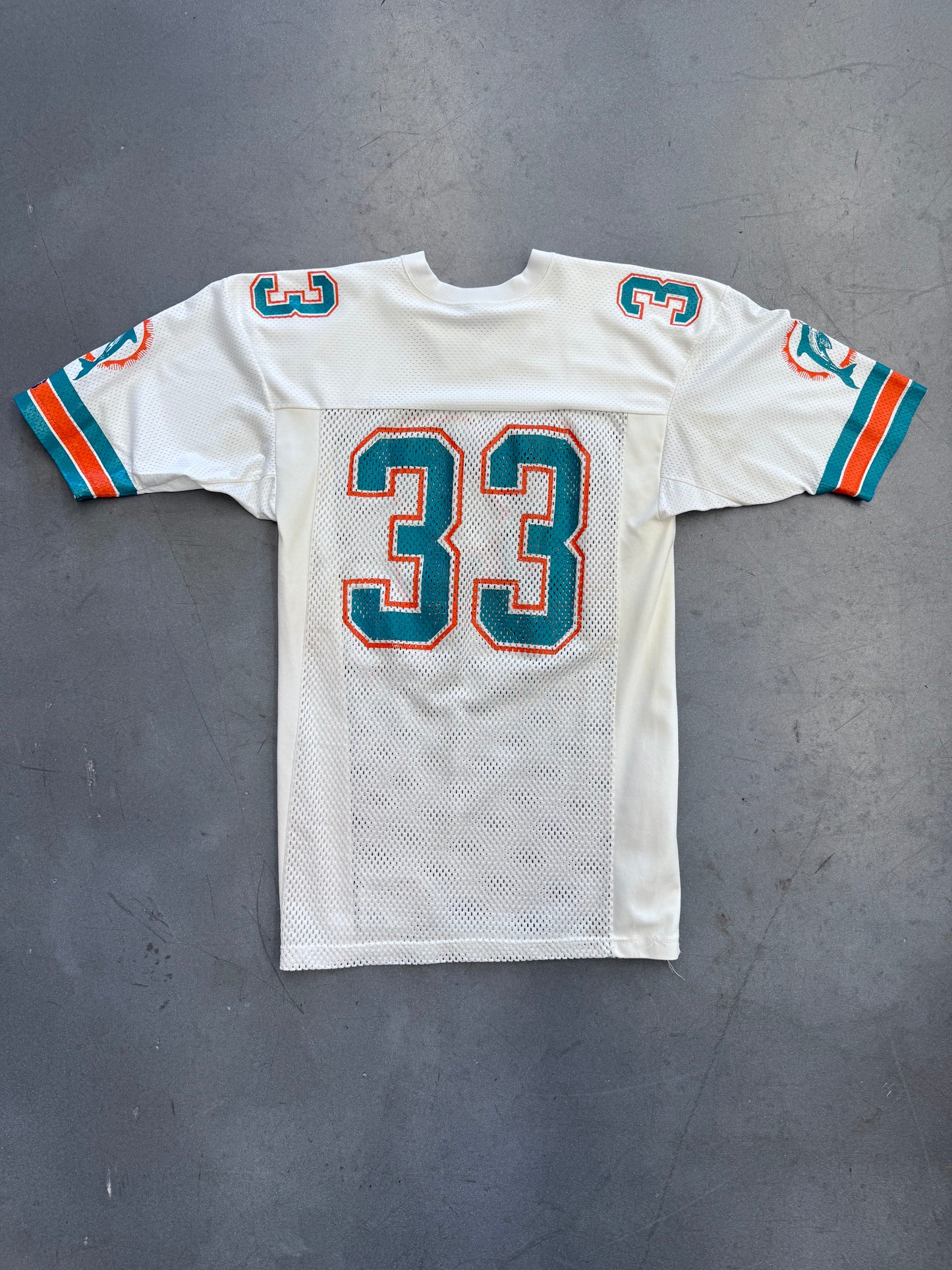 90'S MIAMI DOLPHINS #33 CHAMPION MESH FOOTBALL TRAINING JERSEY SIZE XL