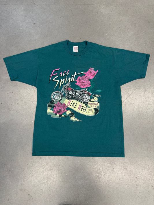 1996 BIKE WEEK DAYTONA BEACH "FREE SPIRIT" TEE (SHERRY'S BEST TAG)