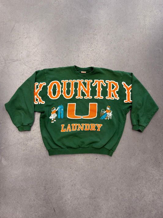 KAPITAL MENS BIG KOUNTRY LAUNDRY SWEATSHIRT - GREEN