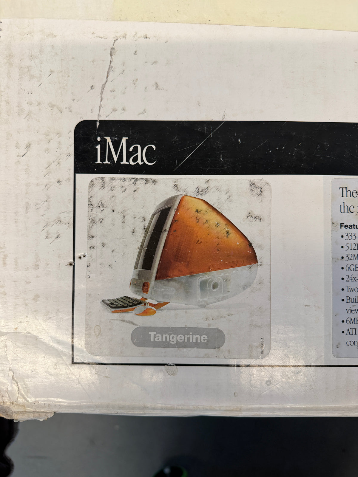 1999 APPLE IMAC G3 333MHZ COMPUTER WITH ORIGINAL BOX & YUM POSTER - TANGERINE