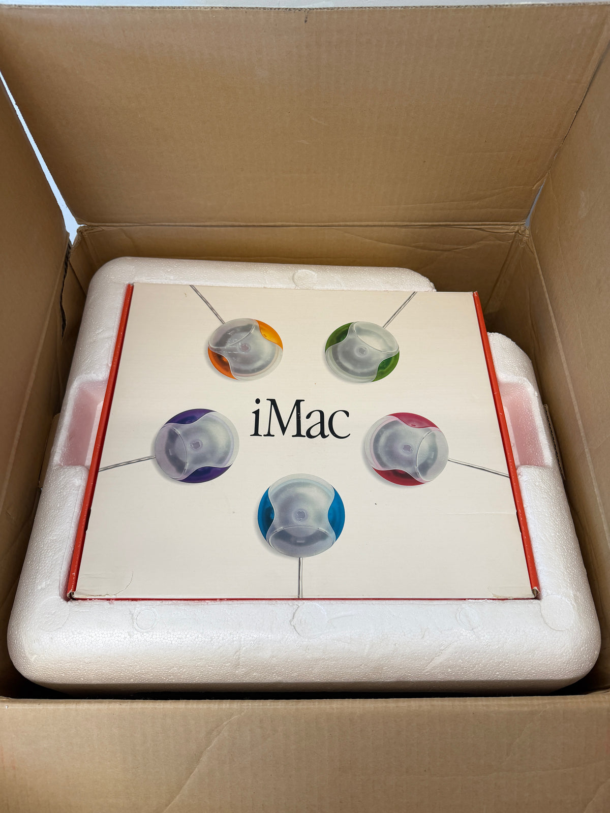 1999 APPLE IMAC G3 333MHZ COMPUTER WITH ORIGINAL BOX & YUM POSTER - TANGERINE