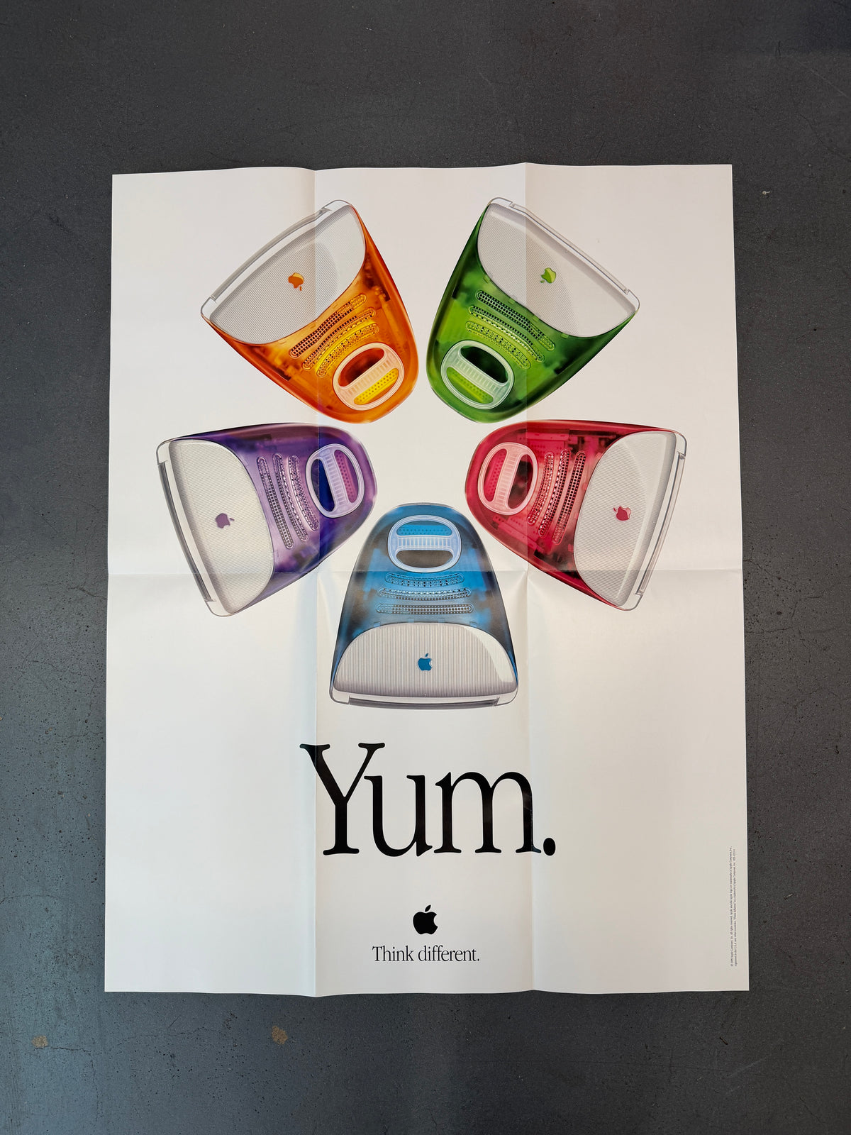 1999 APPLE IMAC G3 333MHZ COMPUTER WITH ORIGINAL BOX & YUM POSTER - TANGERINE