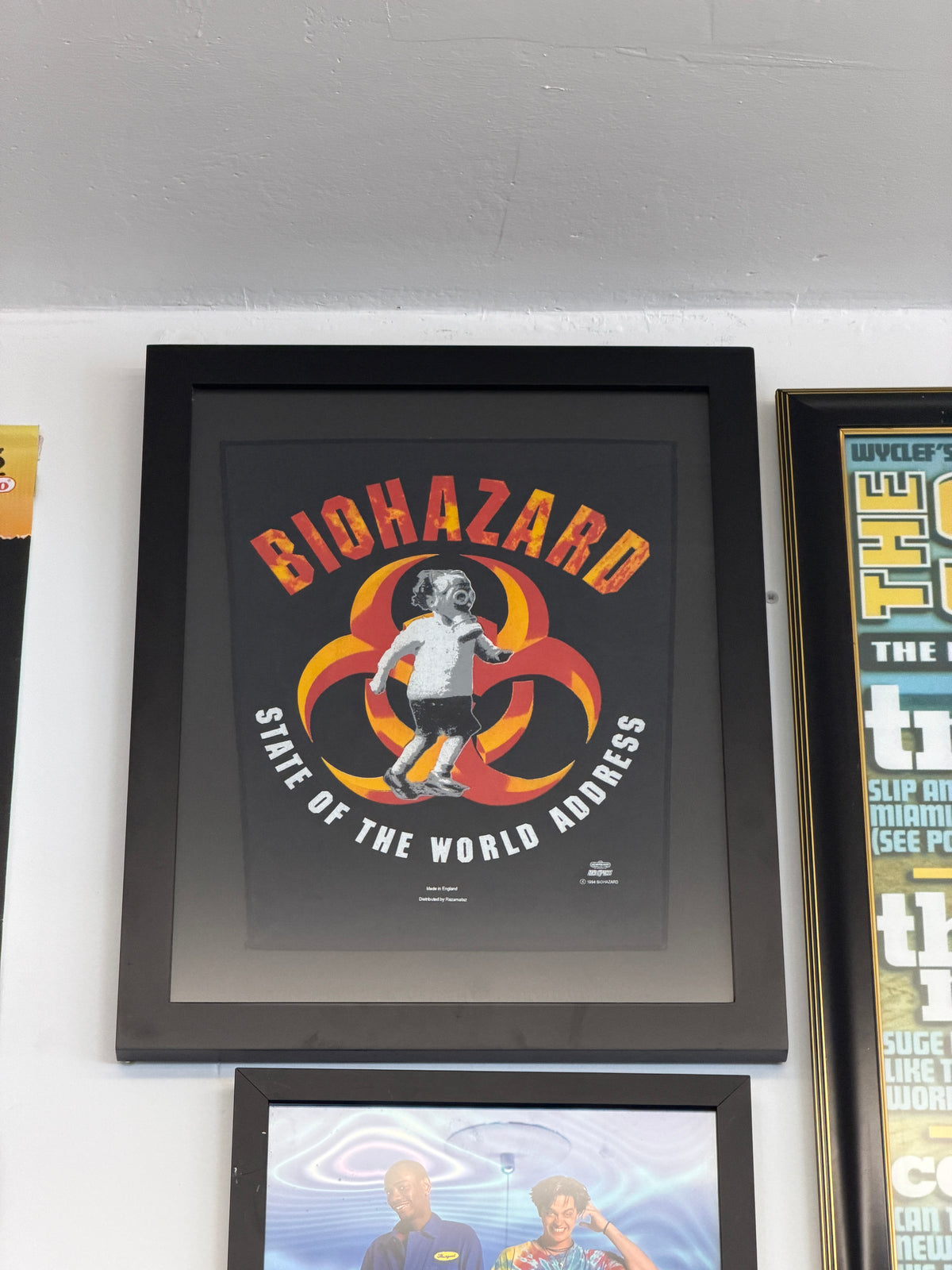 1994 BIOHAZARD STATE OF THE WORLD ADDRESS BACK PATCH FRAMED