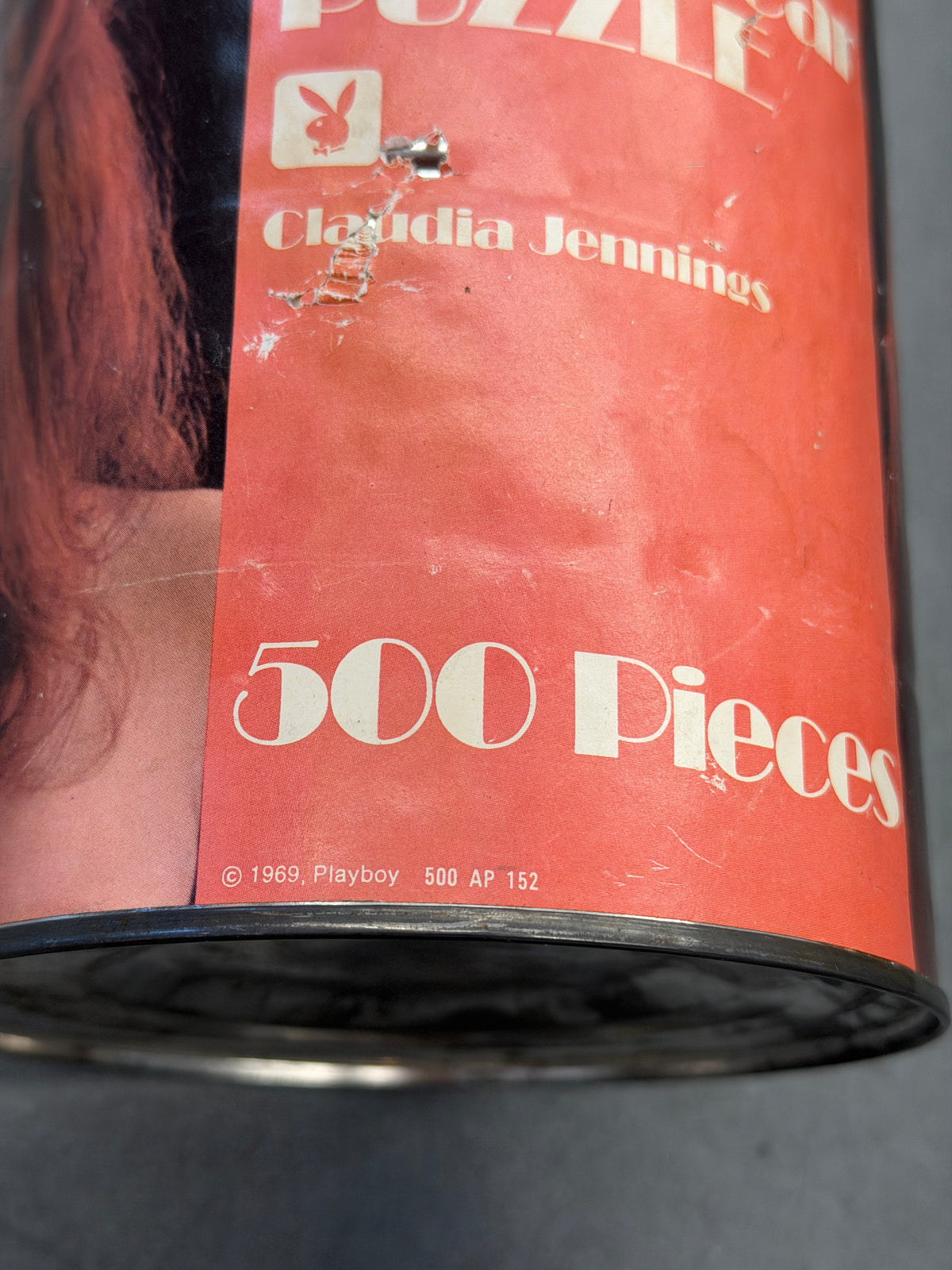 1969 PLAYBOY SEALED CAN PUZZLE - 1970 PLAYMATE OF THE YEAR CLAUDIA JENNINGS