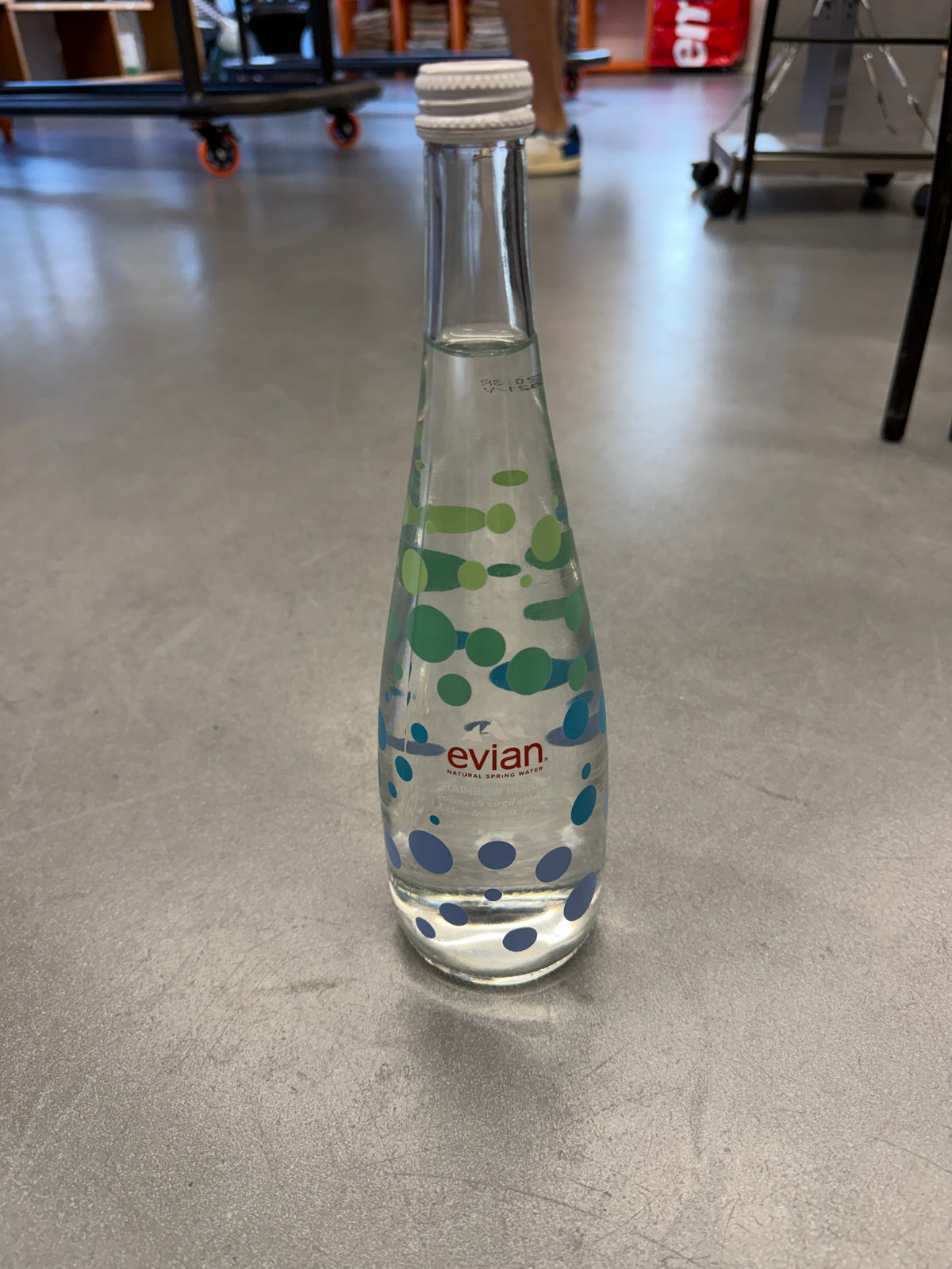 2019 EVIAN VIRGIL ABLOH "MAKE A RAINBOW" 750ML GLASS WATER BOTTLE