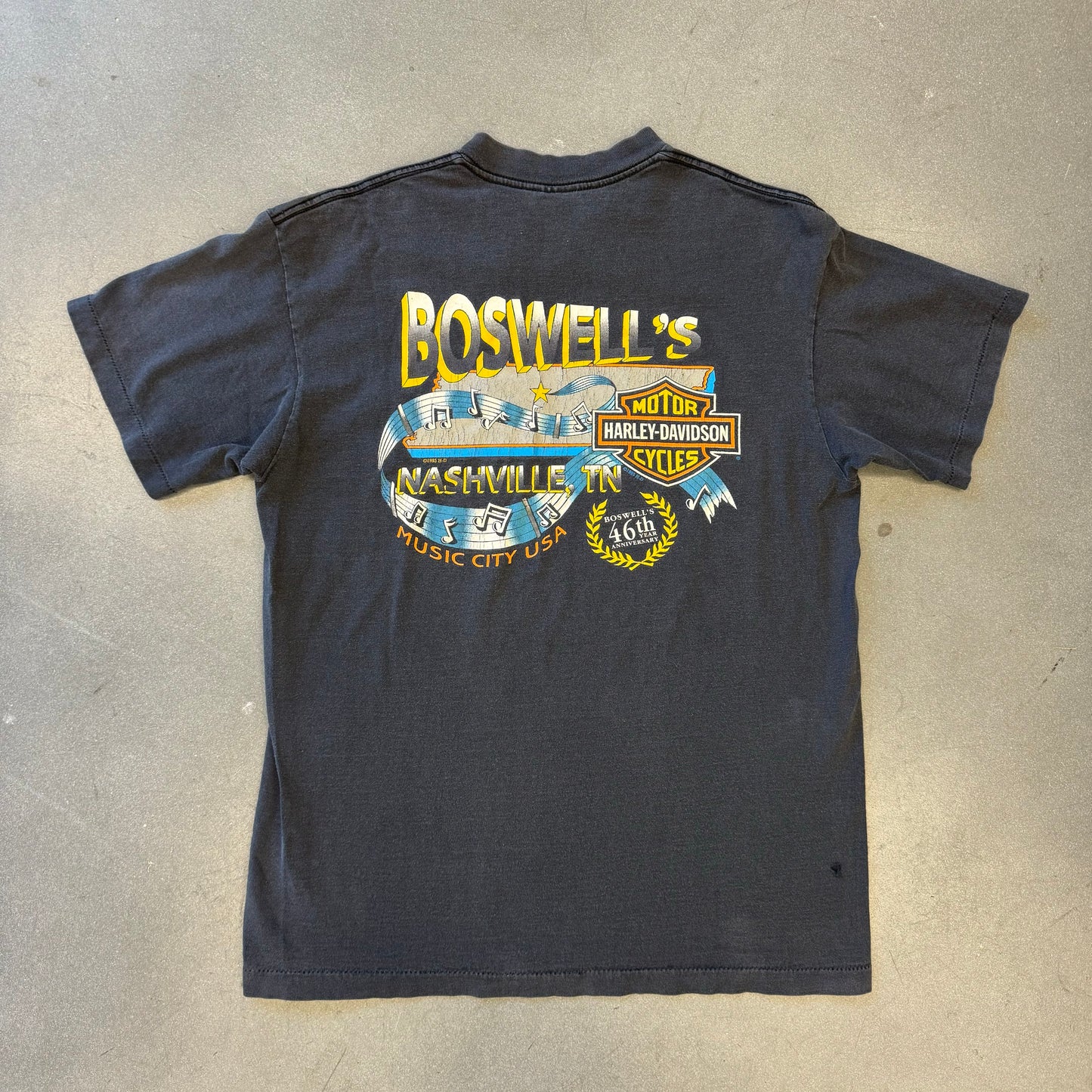 1995 HARLEY-DAVIDSON BOSWELL'S 46TH ANNIVERSARY NASHVILLE TN TEE