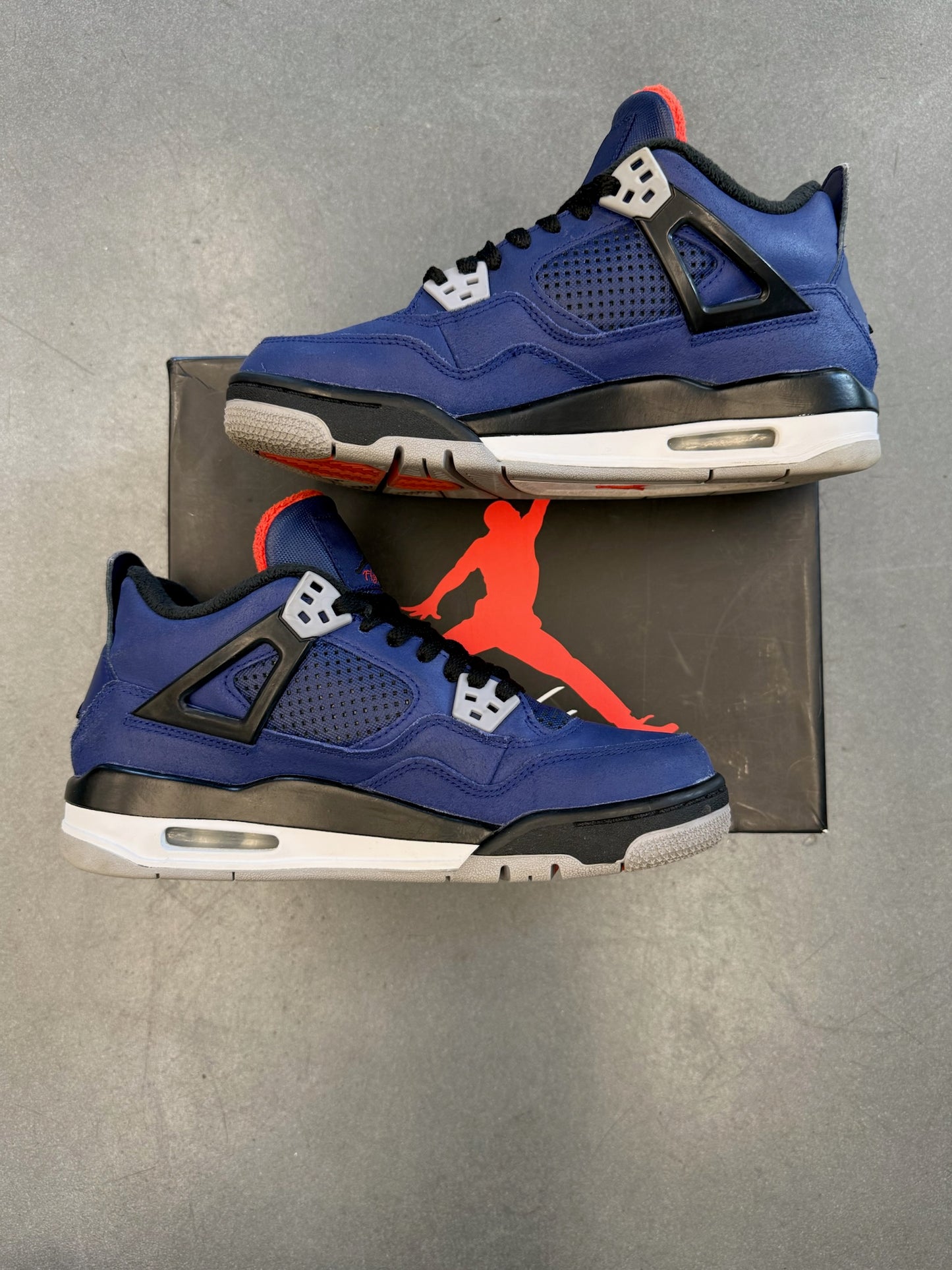 2019 JORDAN 4 RETRO WINTERIZED LOYAL BLUE (PRE-OWNED WITH BOX)