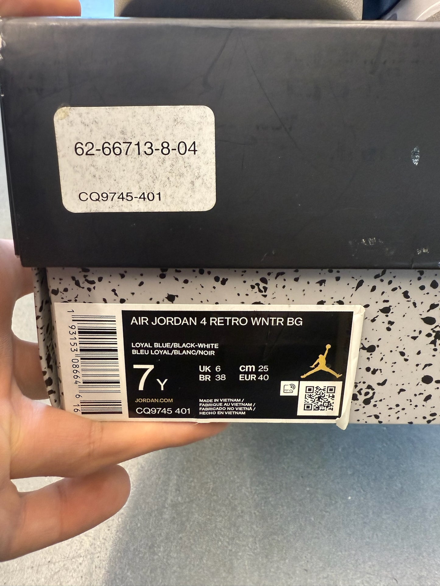 2019 JORDAN 4 RETRO WINTERIZED LOYAL BLUE (PRE-OWNED WITH BOX)