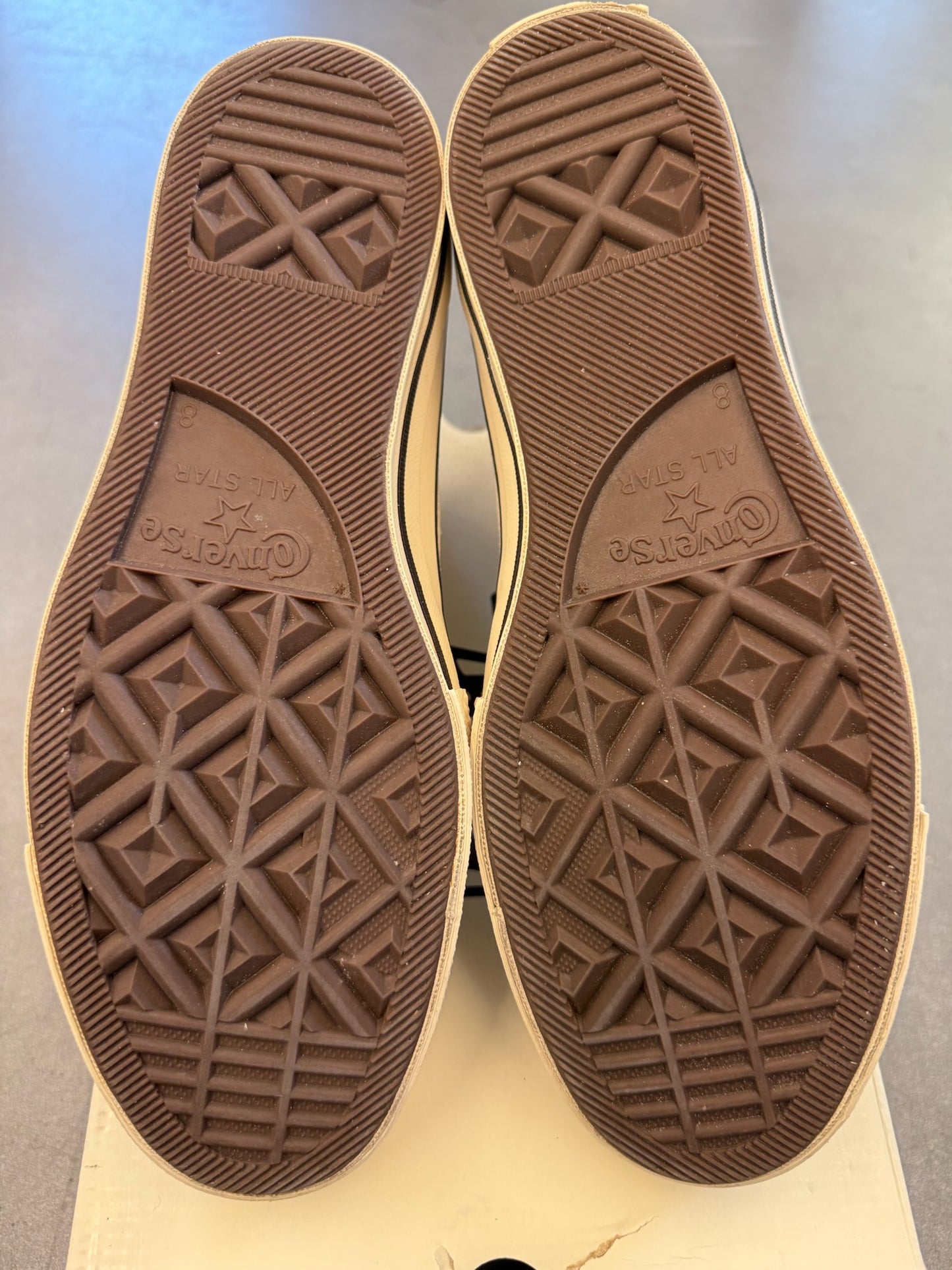 2023 SIZE 8 CONVERSE CHUCK TAYLOR ALL STAR 70 HIGH STUSSY FOSSIL PEARL (WITH BOX)