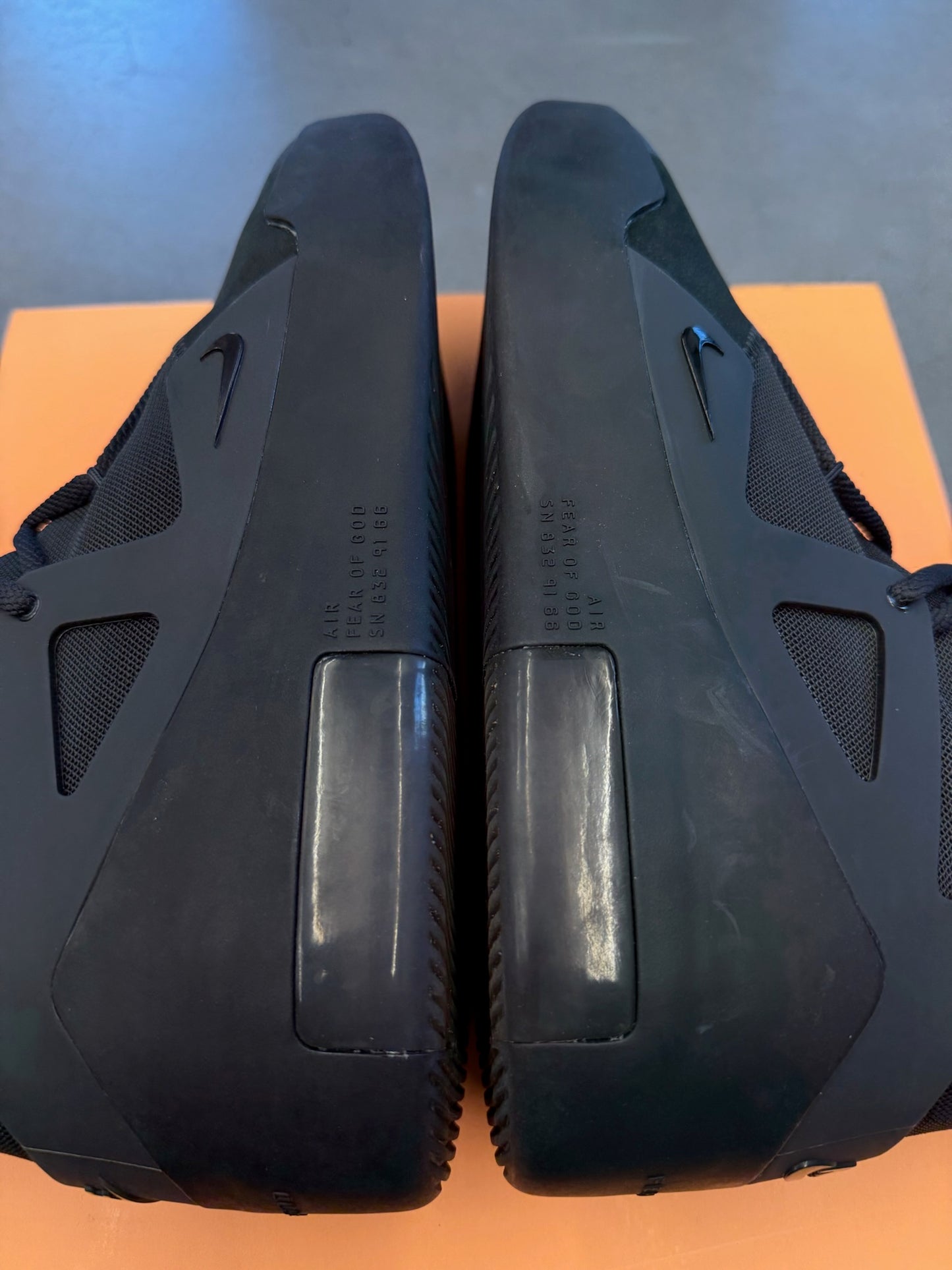 2020 NIKE AIR FEAR OF GOD 1 TRIPLE BLACK (PRE-OWNED WITH BOX)