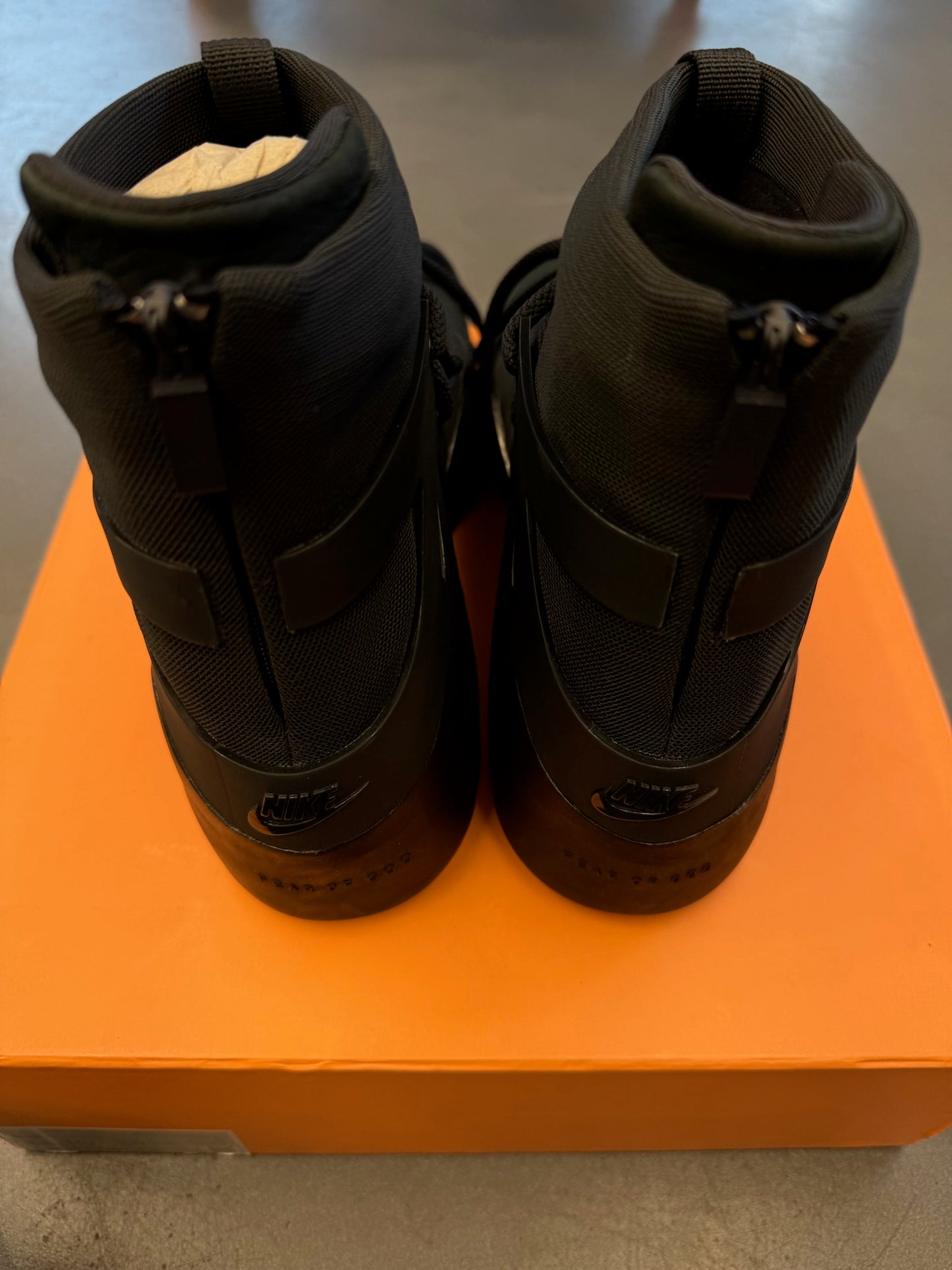 2020 NIKE AIR FEAR OF GOD 1 TRIPLE BLACK (PRE-OWNED WITH BOX)