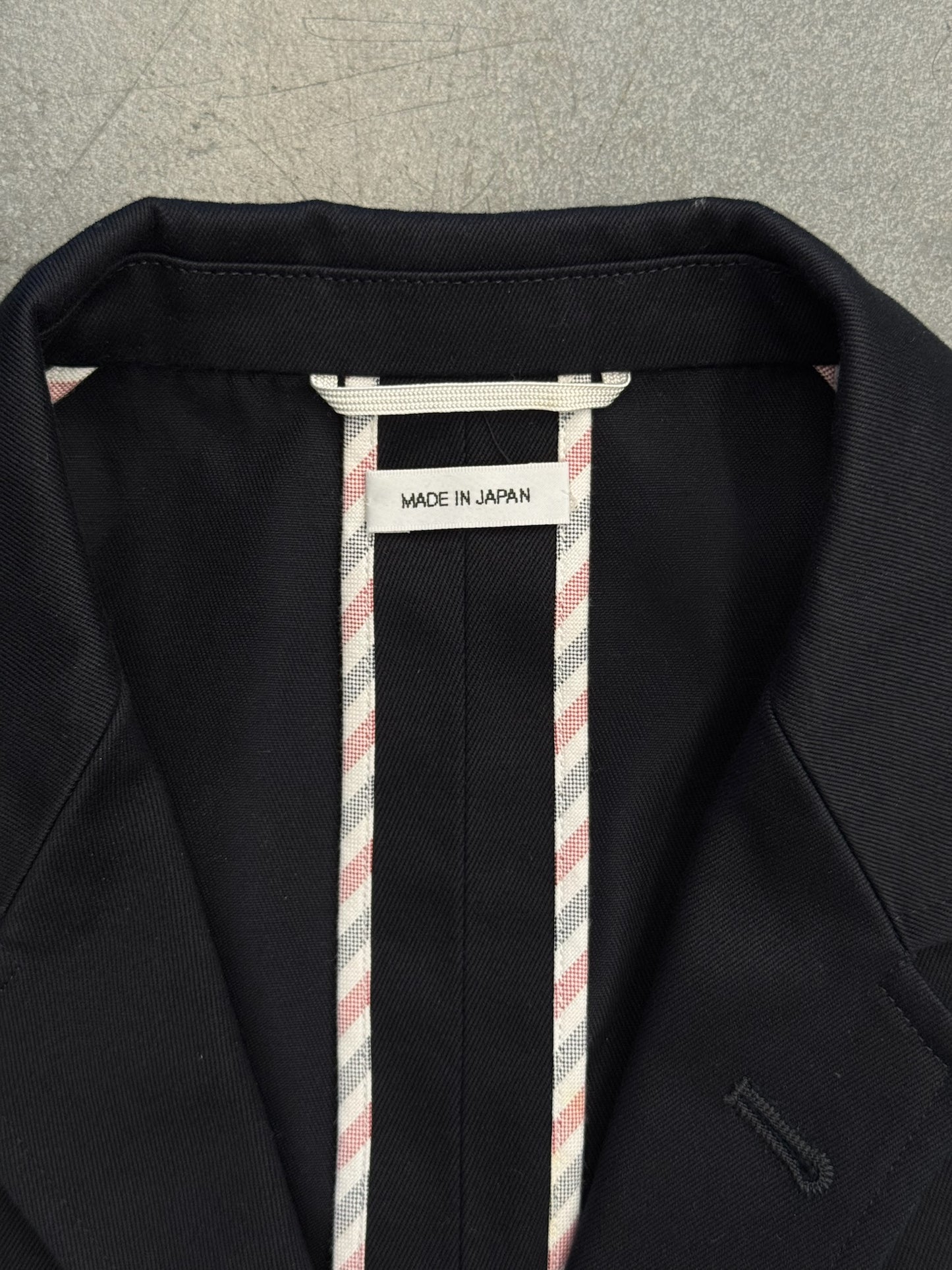 THOM BROWNE UNCONSTRUCTED CLASSIC 4 BAR COTTON TWILL SUIT BLAZER