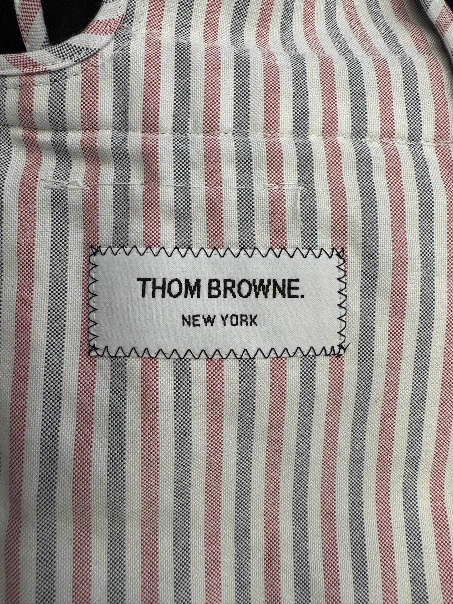 THOM BROWNE UNCONSTRUCTED CLASSIC 4 BAR COTTON TWILL SUIT BLAZER